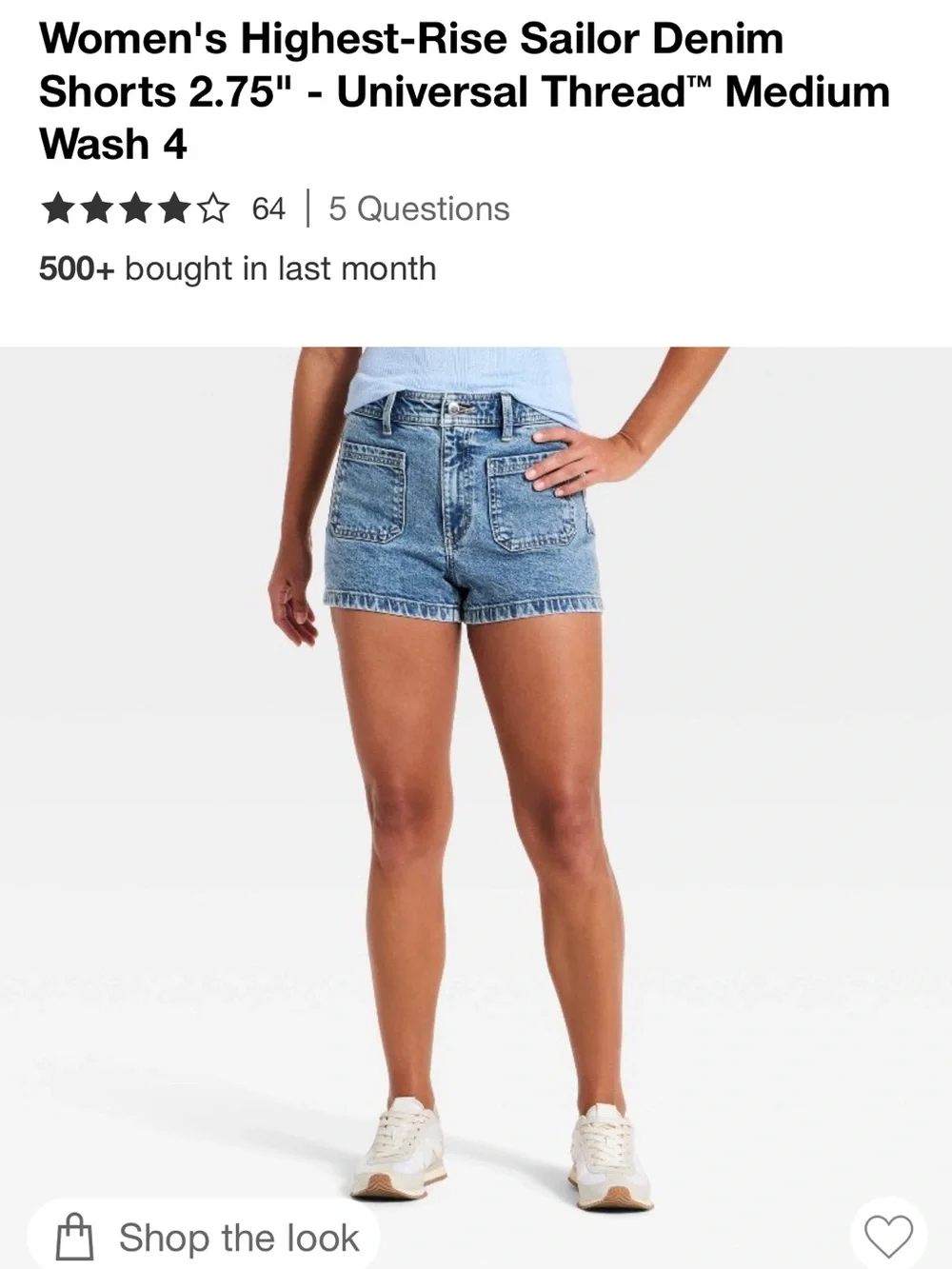 Universal Thread Highest-Rise Sailor Denim Shorts Size 6